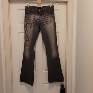 Energie Black Slim Fit low rise boot cut Jeans